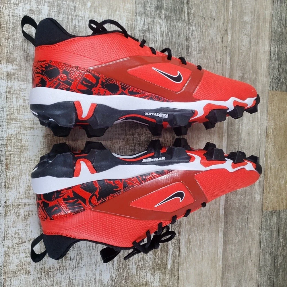 Nike Alpha Menace 4 Shark Mens Shoes Sz 12 Red Black‎ Sports Football Cleats